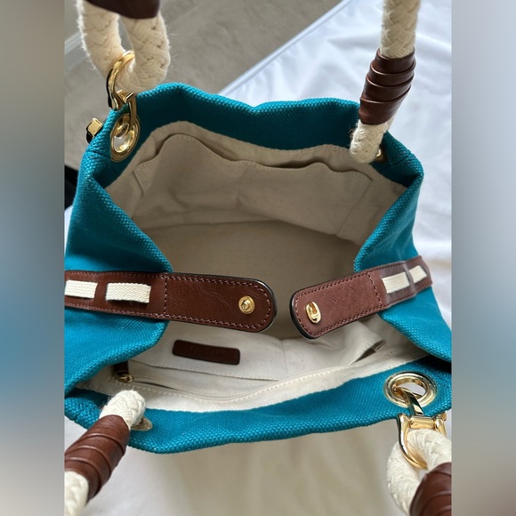 Michael Kors Blue Canvas Marina Grab Tote - Picture 6 of 9